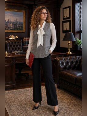 Nygard Collection Grey V-Neck Sleeveless Tunic Top